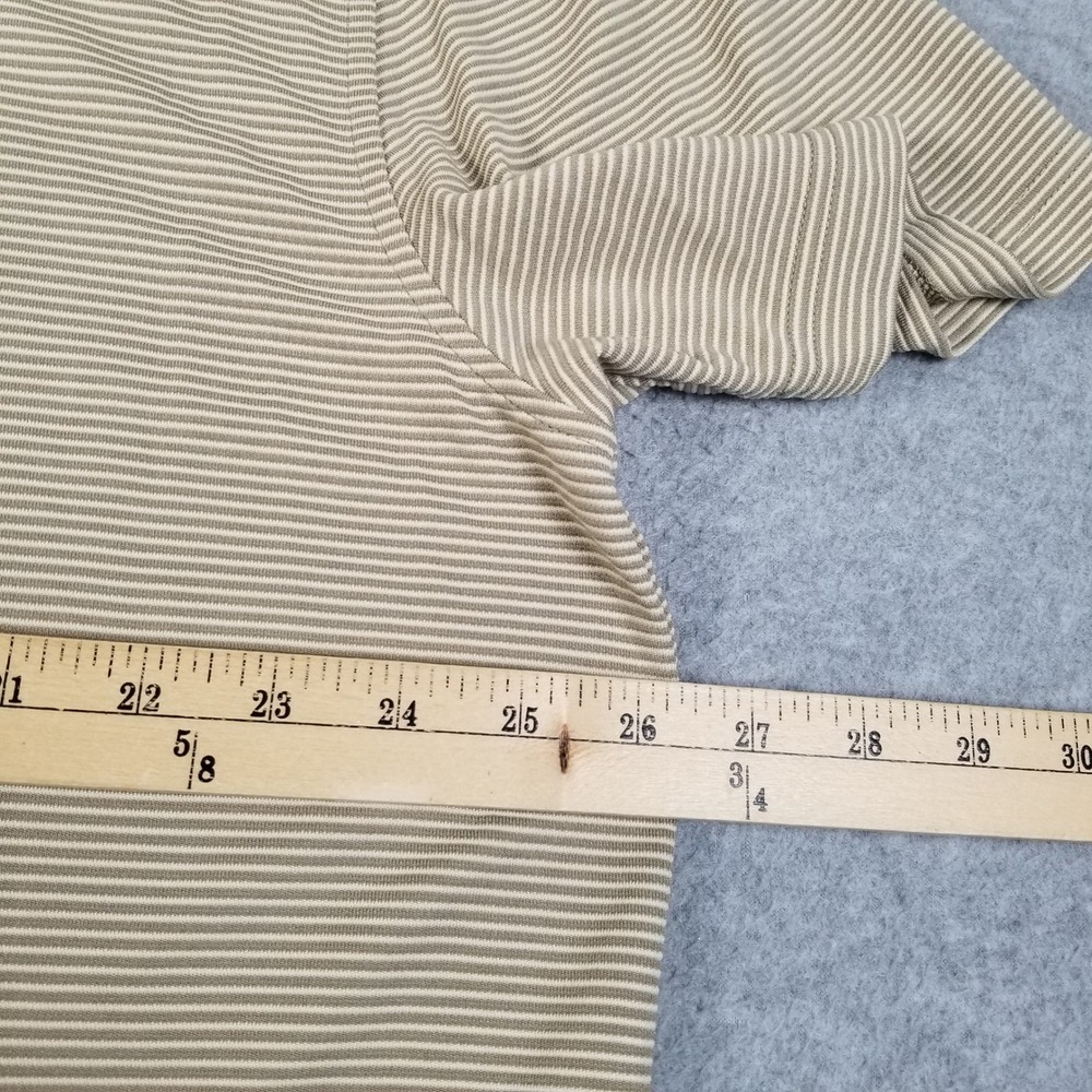 Van Heusen Polo Shirt Mens XXL 2XL Beige White Striped Short Sleeve Stretch Rib - Picture 9 of 12